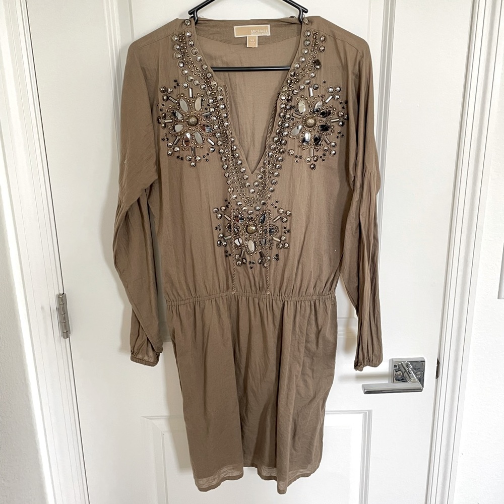 Michael Kors Green Beaded Dress